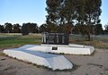 English: Monument marking the Calder Woodburn Memorial Avenue on the Goulburn Valley Highway near Arcadia, Victoria