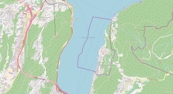 map of Monte San Salvatore (912m), Lago di Lugano and Campione d'Italia.