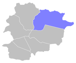 Poloha okrsku Canillo v Andorre (klikacia mapa)