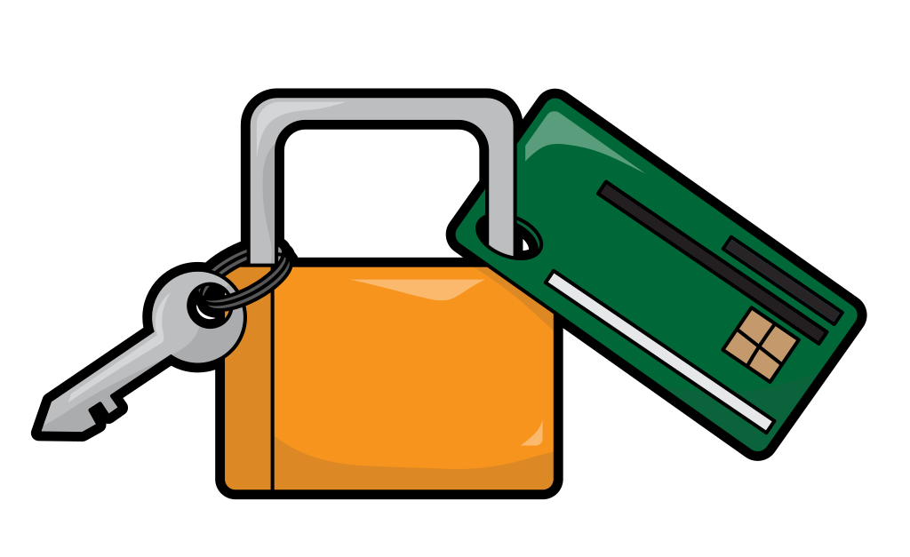 Credit card in chain locked with padlock clipart design illustration  9384481 PNG