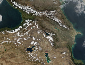 Le Caucase vu de l'espace