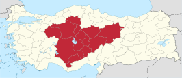 Kaart van İç Anadolu Bölgesi
