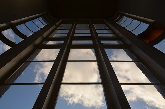 Windows of a staircase from inside