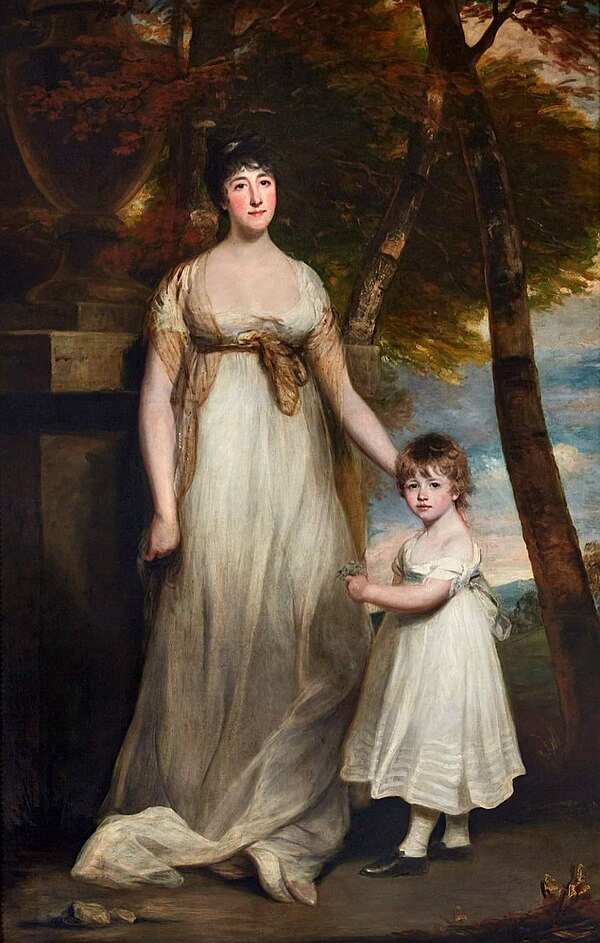 Lady Cholmondeley and her son William Henry Hugh Cholmondeley, 3rd Marquess of Cholmondeley (1805), by Charles Turner.