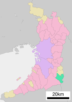 Location of Chihaya-Akasakas in the prefecture