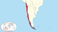 Şili'nin yerini gösteren bir harita