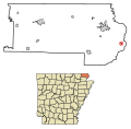 Thumbnail for File:Clay County Arkansas Incorporated and Unincorporated areas Nimmons Highlighted 0549820.svg