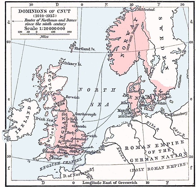 The dominions of Cnut (1014–1035)