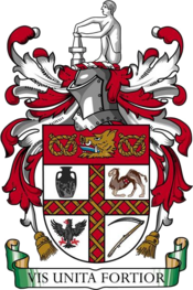 Stoke-on-Trent coat of arms, used as club crest from the 1950s to 1977, and from 1992 to 2001. Coat of arms of Stoke-on-Trent, United Kingdom.png