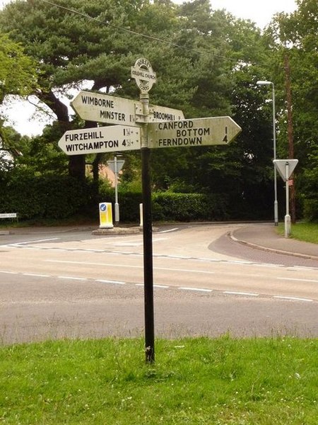 File:Colehill, finger-post at the church crossroads - geograph.org.uk - 1398806.jpg