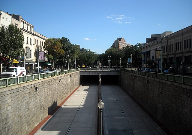 The Connecticut Avenue tunnel runs underneath Dupont Circle.