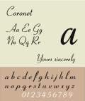 Thumbnail for Coronet (typeface)