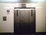 An elevator to the Clinton Street mezzanine