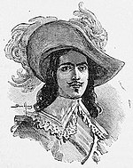 D'Artagnan a les tres edats de la seva vida. Vues d'artiste d'Eugène Damblans en frontispiece des trois volumes d'une réédition de l'ouvrage de Gatien de Courtilz de Sandras, Mémoires de Monsieur D'Artagnan, Capitaine Lieutenant de la première Compagnie des Mousquetaires du Roi, Le Cadet, 1896.