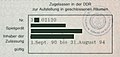 Zulassungszeichen (Geldspielgerät, DDR, 1990)