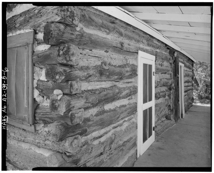 File:DETAIL OF EAST FRONT - Faraway Ranch, Stafford-Riggs Cabin, Willcox, Cochise County, AZ HABS ARIZ,2-WILCO.V,1B-6.tif