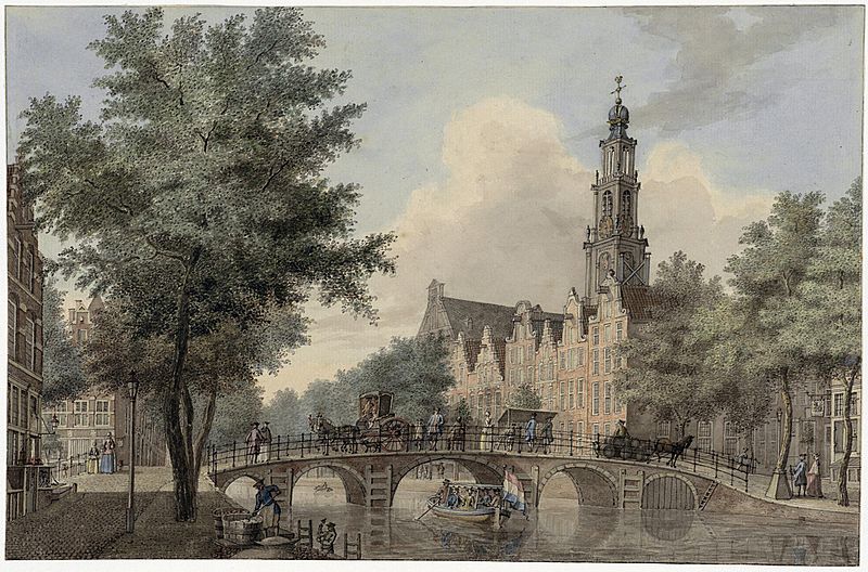 File:De Keizersgracht bij de Leliegracht met de Westerkerk, ca. 1760; Jan Schouten.jpg