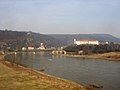 Děčín castle above the Elbe river