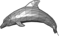 Illustration of a dolphin, represented with triangles.