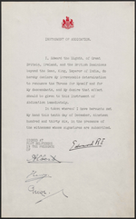 The Instrument of Abdication signed by Edward VIII which was given legal force by His Majesty's Declaration of Abdication Act Edward abdication.png