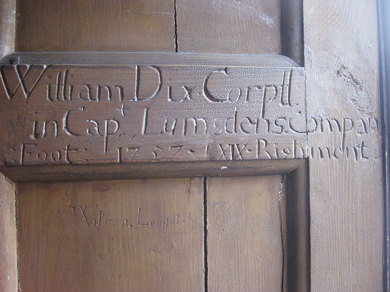 File:Eighteenth century graffiti in the Dining Room, Braemar Castle.JPG