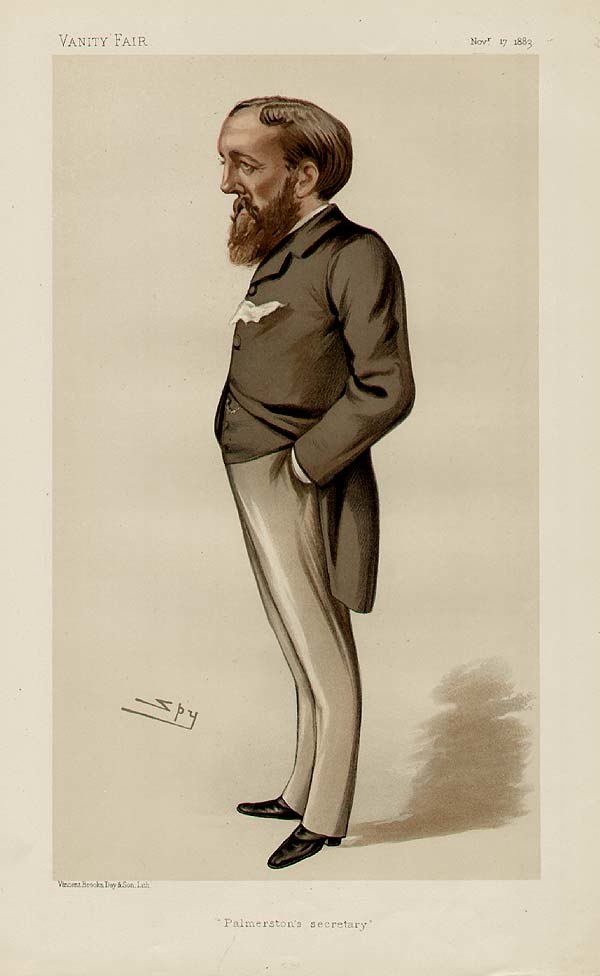 "Palmerston's Secretary". Caricature by Spy published in Vanity Fair in 1883.