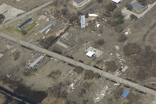 Schade na orkaan Ike in 2008