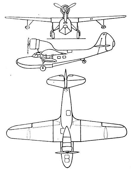 Fairchild A-942 3-view drawing from L'Aerophile May 1936