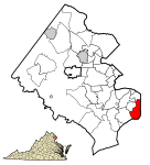 Fairfax County Virginia Incorporated and Unincorporated Areas Fort Hunt highlighted.svg