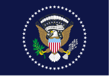 1945 flag, with 48 stars Flag of the President of the United States (1945-1959).svg