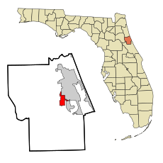 Flagler County Florida Incorporated and Unincorporated areas Bunnell Highlighted.svg