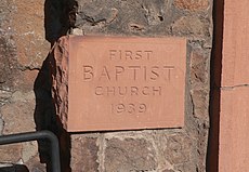 Flagstaff First Baptist Church cornerstone.JPG