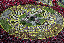 The Edinburgh Floral Clock, the clock mechanism is by James Ritchie & Son FloralClockEdinburgh2014.jpg