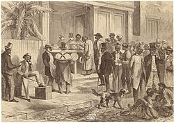 Freedmen voting in New Orleans, 1867 FreedmenVotingInNewOrleans1867.jpeg