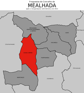 Localização no município de Mealhada