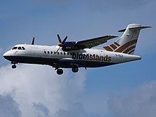 A former Blue Islands ATR 42-320. G-ISLH Blue Islands ATR 42-320 - cn 173, 12Aug2014, landing at Schiphol (AMS - EHAM), The Netherlands, pic1.JPG