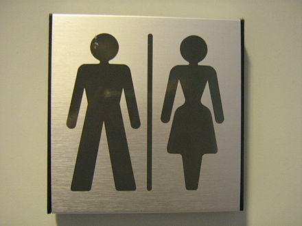 Gender neutral toilet sign at department of sociology, Gothenburg University, Gothenburg, Sweden