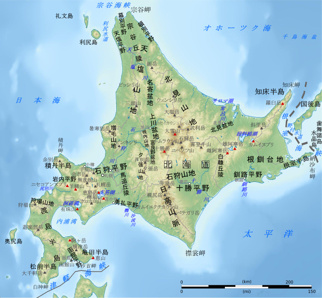 上川盆地周辺