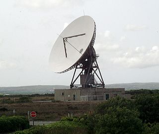 Goonhilly Satellite Earth Station radiocommunication site in Cornwall, England