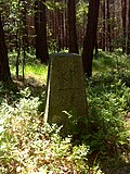 Saxon-Prussian boundary stone: Pilar No. 116 and 17 runner stones