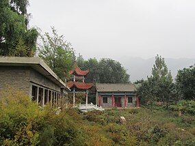 Ruinerna efter Zhongzhen-templet i Hongdong härad.