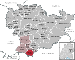 Poziția Hohenstadt pe harta districtului Göppingen