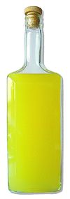 A bottle of homemade limoncello Homemade limoncello.jpg