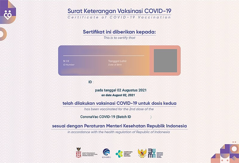 File:Indonesian Covid-19 second vaccination certificate.jpg