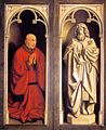 Le commanditaire Joost Vijdt, représenté en pied dans le Retable de l'Agneau mystique par Jan van Eyck, 1426-1432, cathédrale Saint-Bavon de Gand.