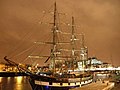 Jeanie Johnston moored off Customs Quay