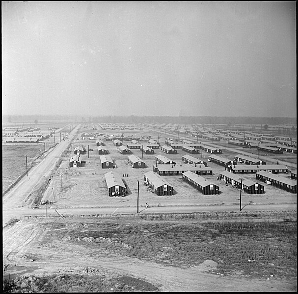 File:Jerome Relocation Center, Denson, Arkansas. A section of the center looking northwest from the hosp . . . - NARA - 538819.jpg