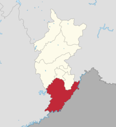 Location of Ji'an in Tonghua