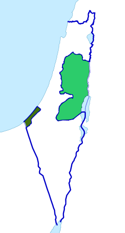 Jordanian-annexed West Bank and Egyptian-occupied Gaza Strip, 1948-67.svg