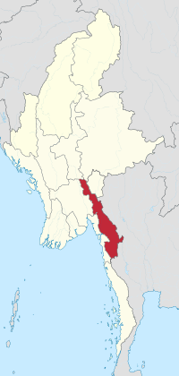 Location of Kayin State in Myanmar